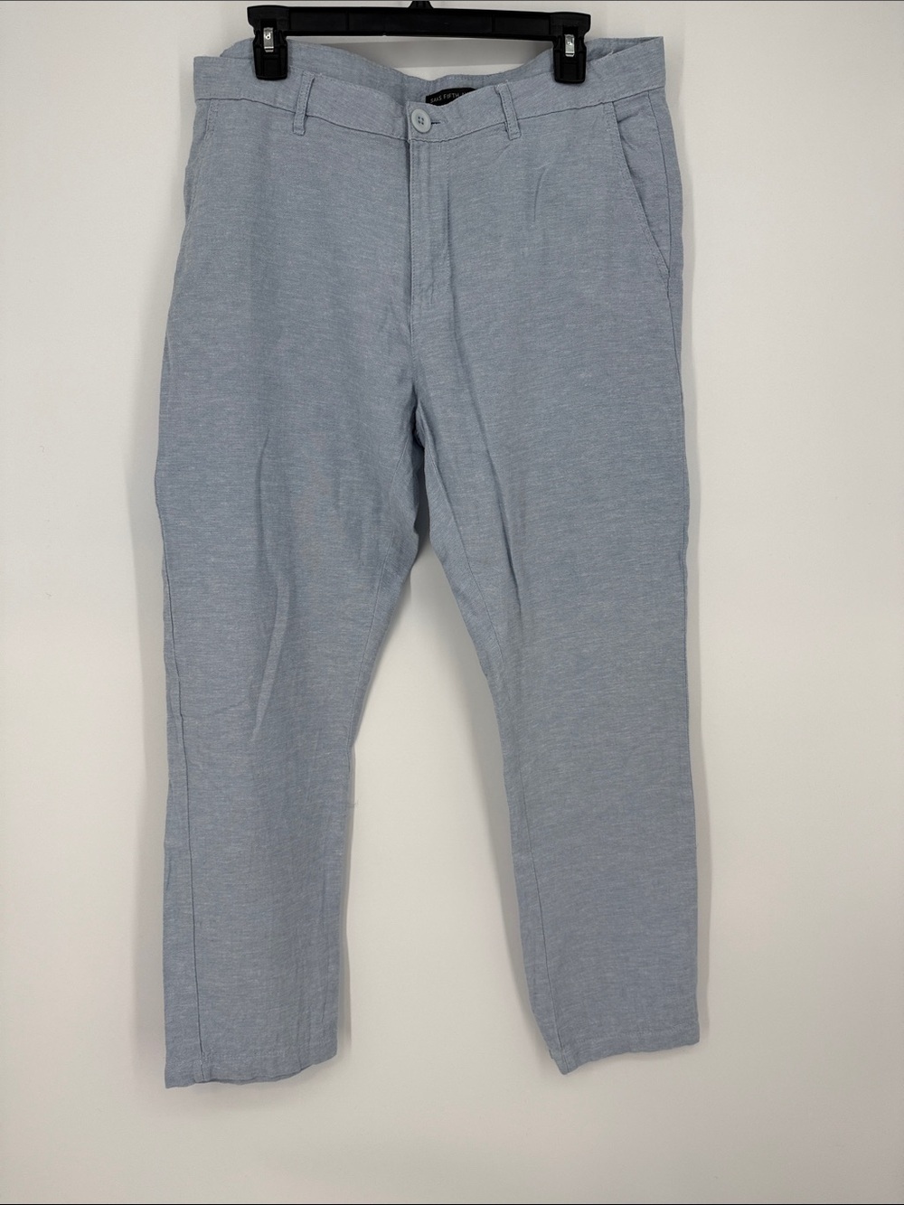 Saks Fifth Avenue Light Blue Men's Linen Chino Pants
